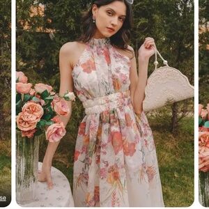 567. $350 NWT DALIA MACPHEE  Floral   holter Dress